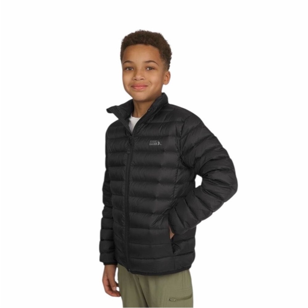 NWOT Eddie Bauer Boy Girl black Packable puffer storm repel 650 fill Medium 7/8 - Picture 1 of 16